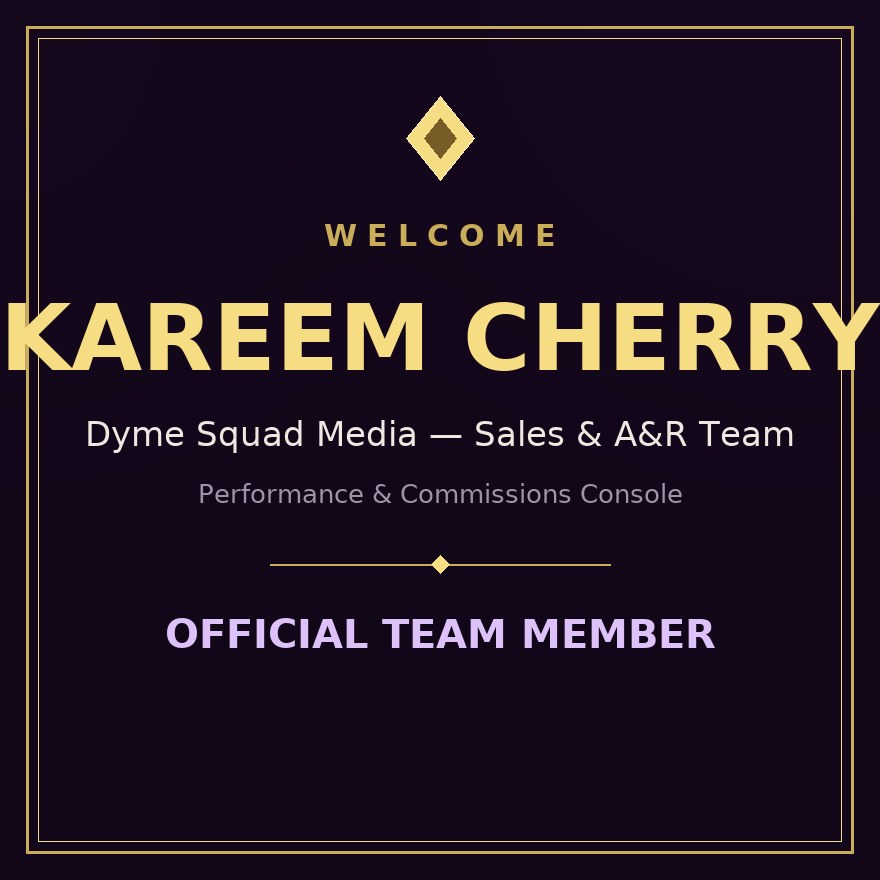Kareem Cherry — A&R Manager & A&R Admin, Dyme Squad Music